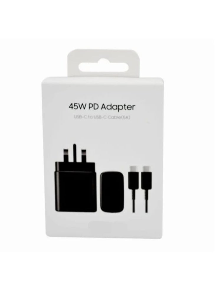 45W PD Super Fast Charging Adapter Compatible for Samsung Galaxy S25 S24 S23 S22 S21 Ultra Note 10+ A15 A54 A55 Tab S7/S8 Ultra USB-C Charger Head with 1M Type-C Cable - Image 1